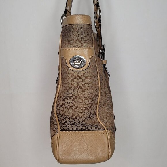 Coach Tan Khaki Mini-Signature Canvas Leather - Picture 8 of 11